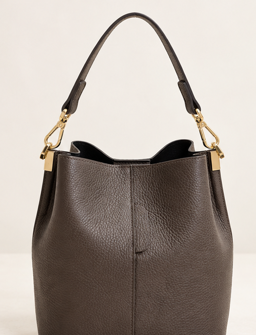 BORSA A SECCHIELLO IN VERA PELLE MADE IN ITALY