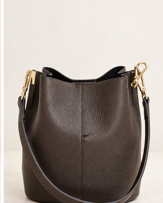 BORSA A SECCHIELLO IN VERA PELLE MADE IN ITALY
