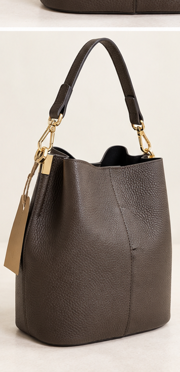 BORSA A SECCHIELLO IN VERA PELLE MADE IN ITALY