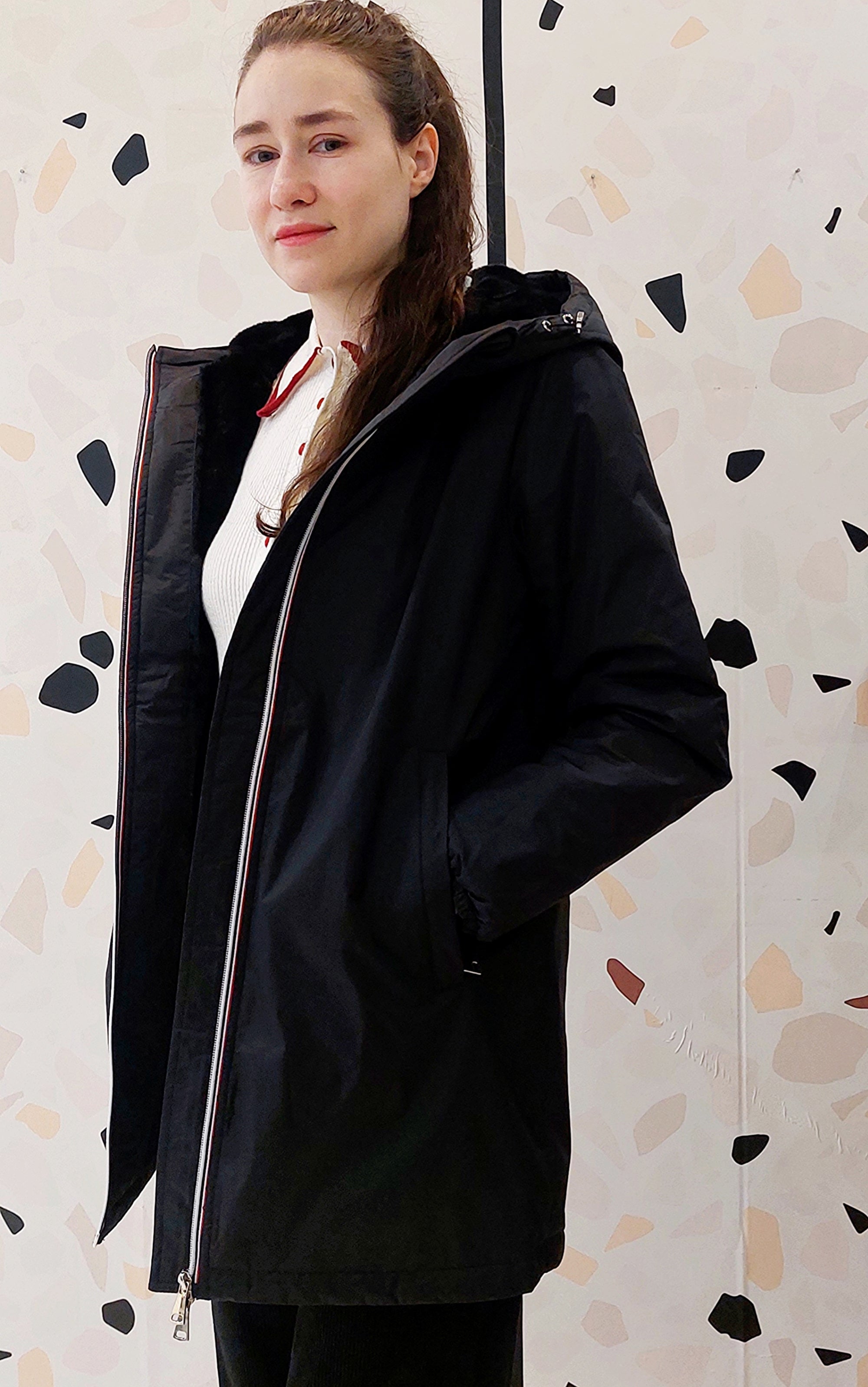 PARKA IMPERMEABILE NERO IMBOTTITO