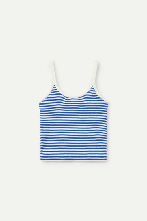 CANOTTA RIGHE BLU