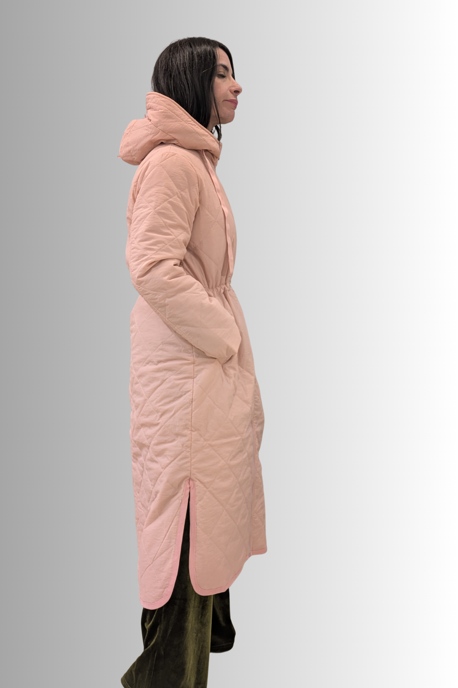 Cappotto trapuntato rosa con cappuccio – Compañía Fantástica