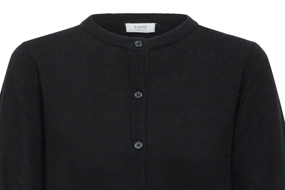 CARDIGAN IN LANA E CASHMERE NERO / CREMA