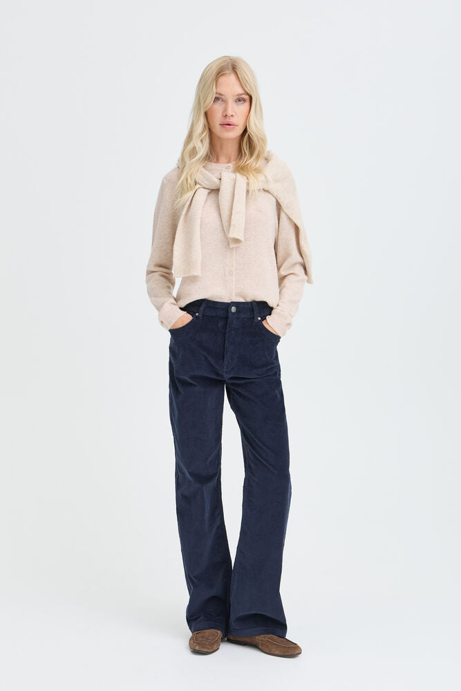CARDIGAN IN LANA E CASHMERE NERO / CREMA