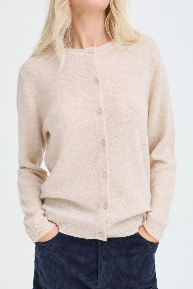 CARDIGAN IN LANA E CASHMERE NERO / CREMA