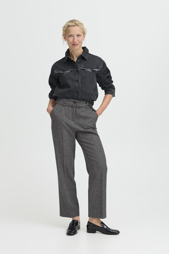 PANTALON GRIGI A VITA ALTA
