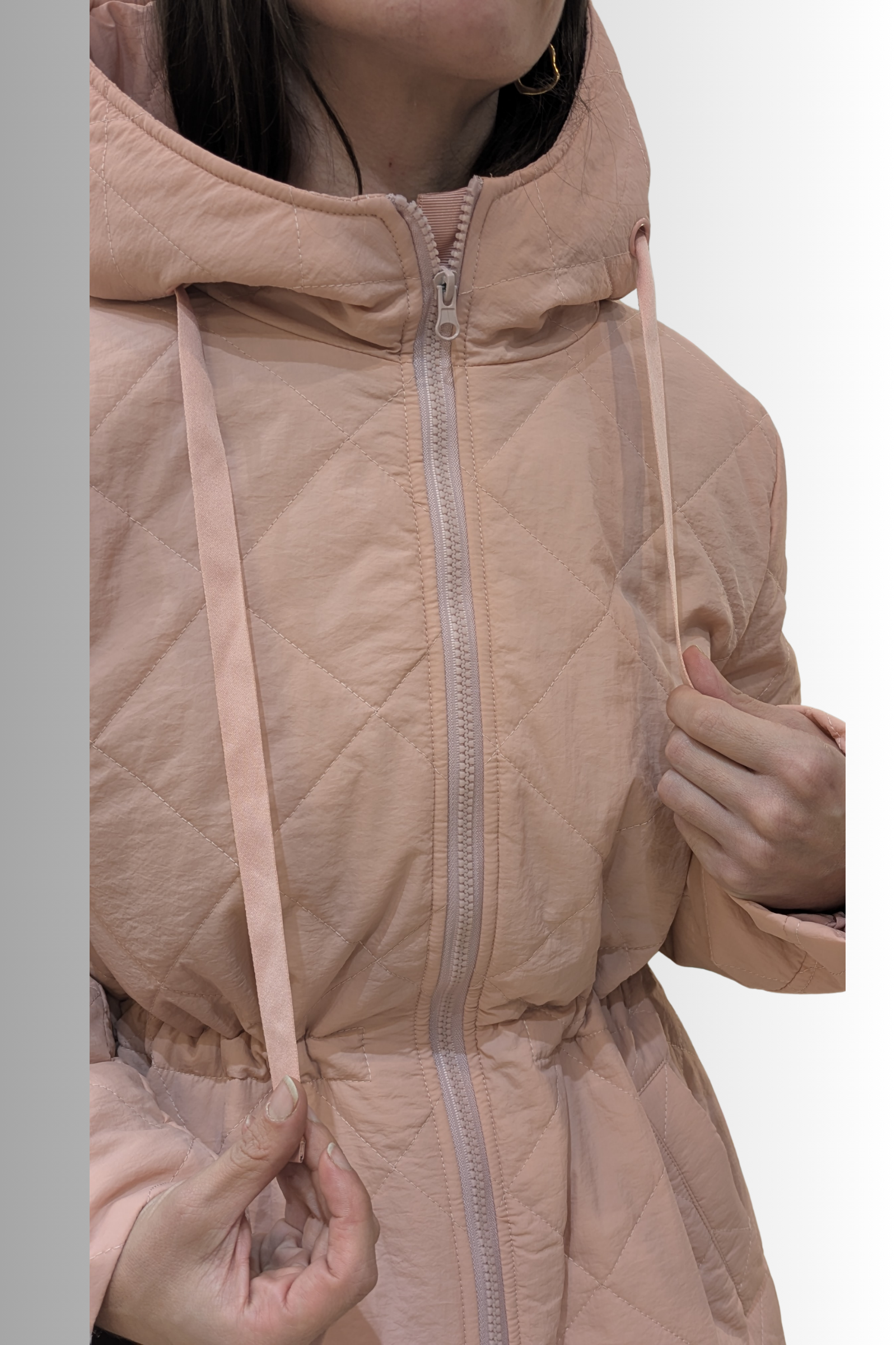 Cappotto trapuntato rosa con cappuccio – Compañía Fantástica