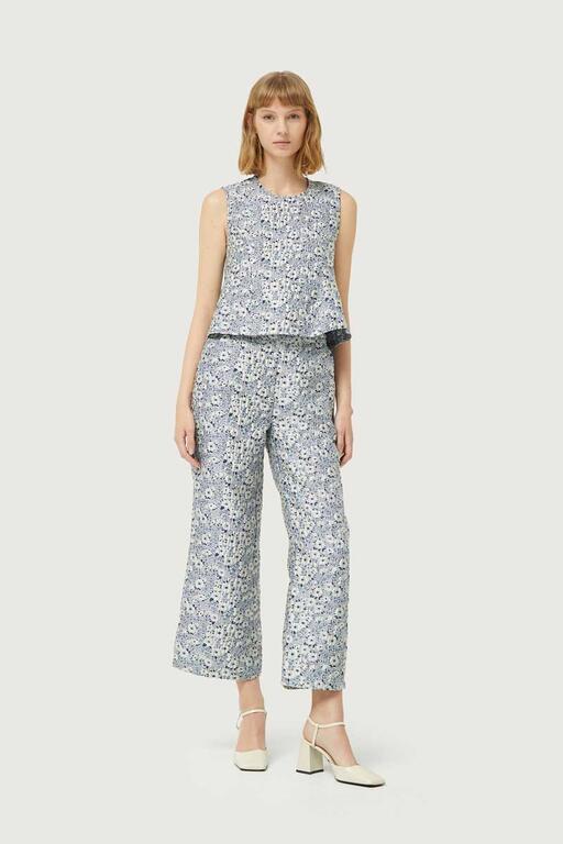 PANTALONI JACQUARD A FIORI