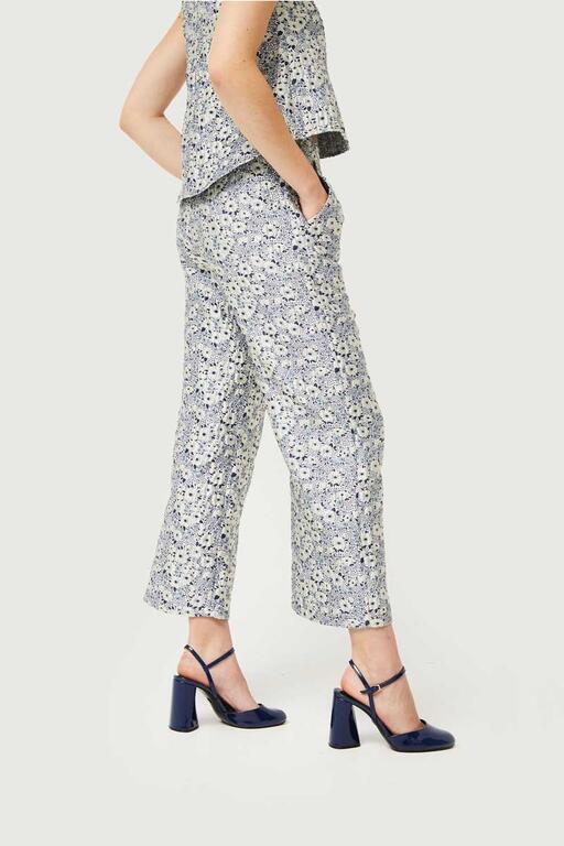 PANTALONI JACQUARD A FIORI