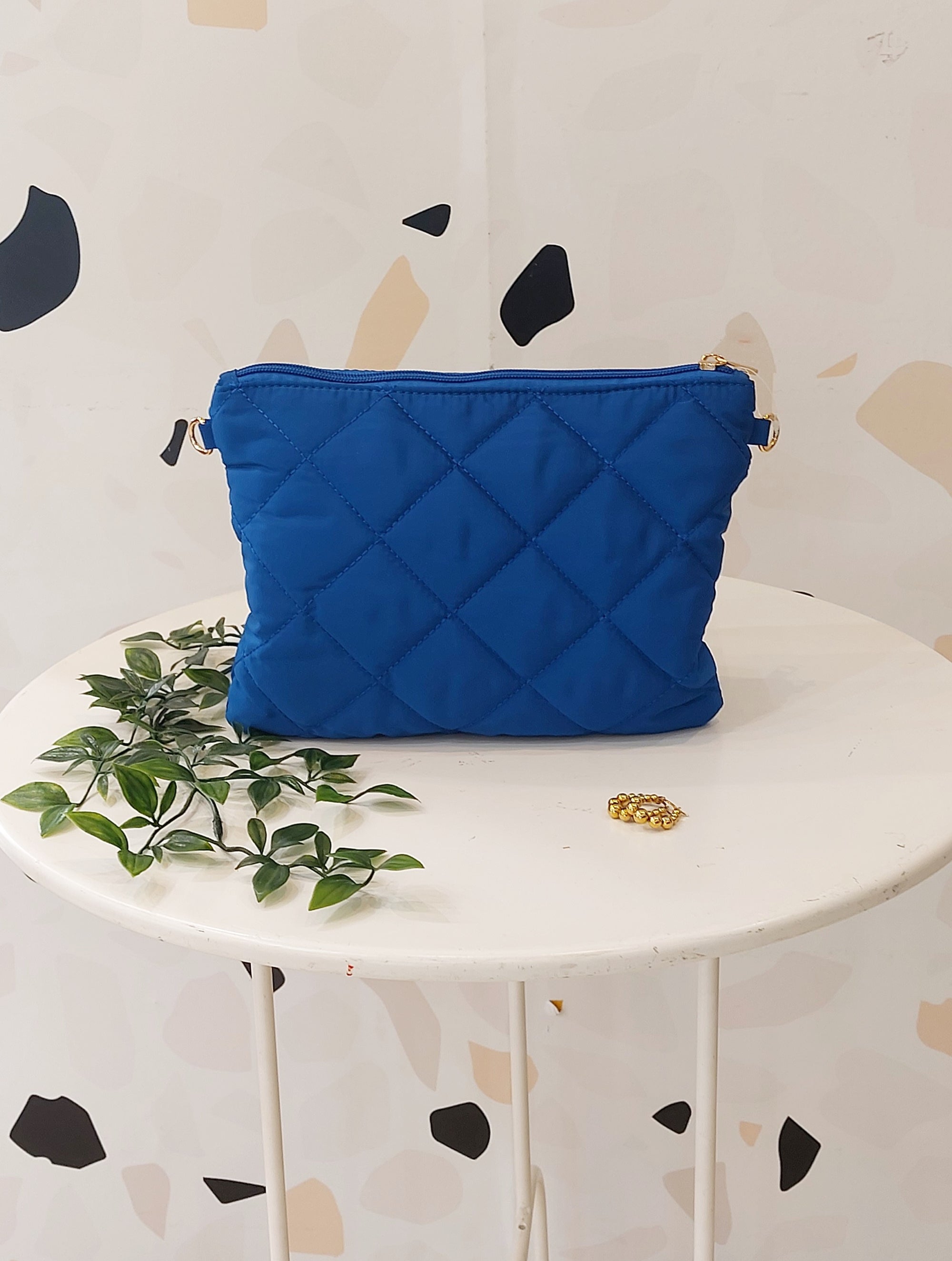 BORSA IMPERMEABILE TRAPUNTATA BLU