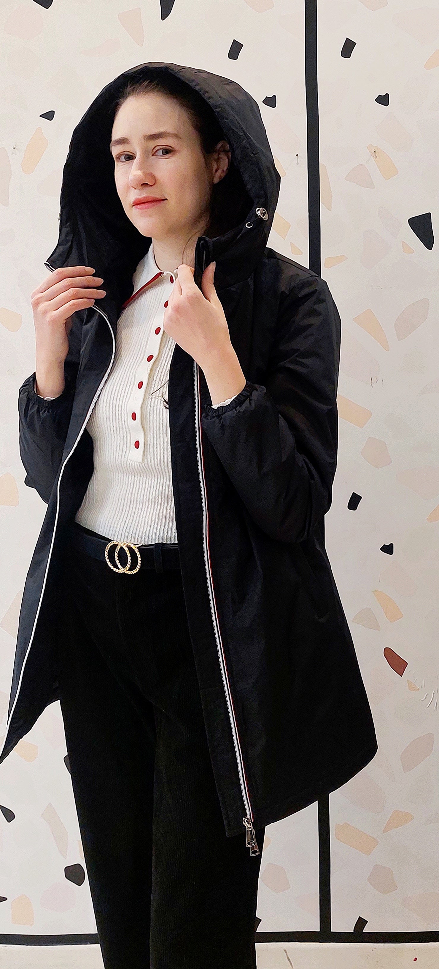 PARKA IMPERMEABILE NERO IMBOTTITO