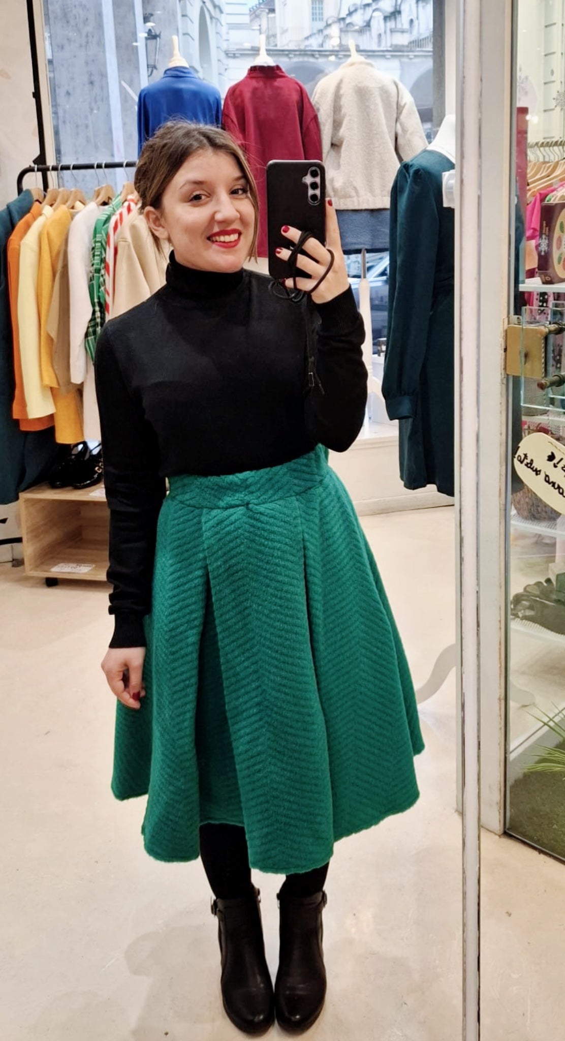 MAXI GONNA IN LANA VERDE