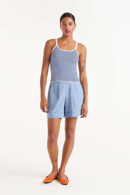 CANOTTA RIGHE BLU