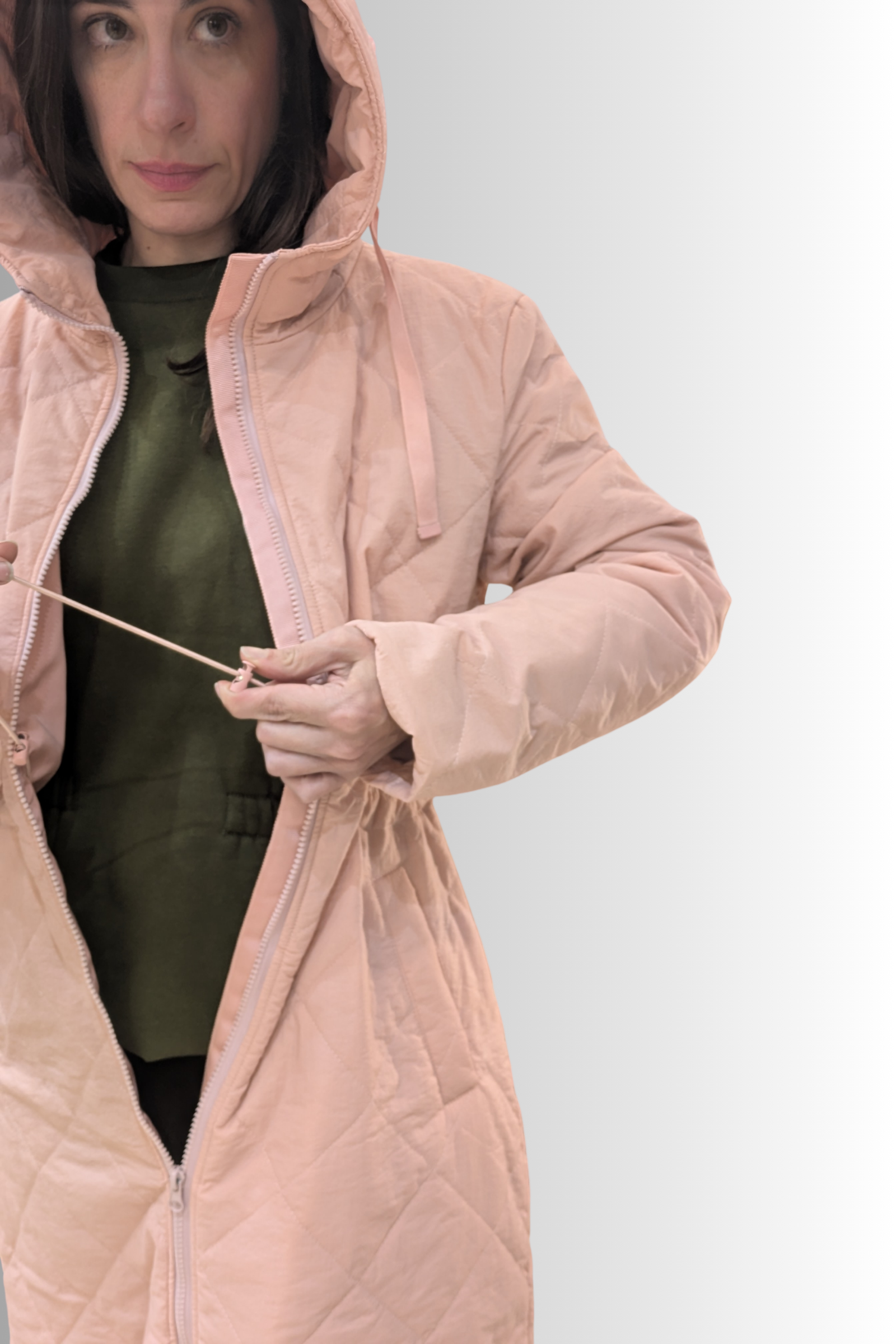 Cappotto trapuntato rosa con cappuccio – Compañía Fantástica