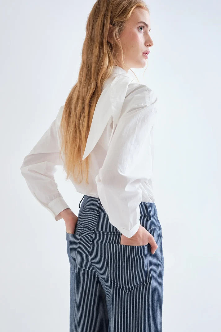 JEANS A RIGHE BLU E BIANCHE