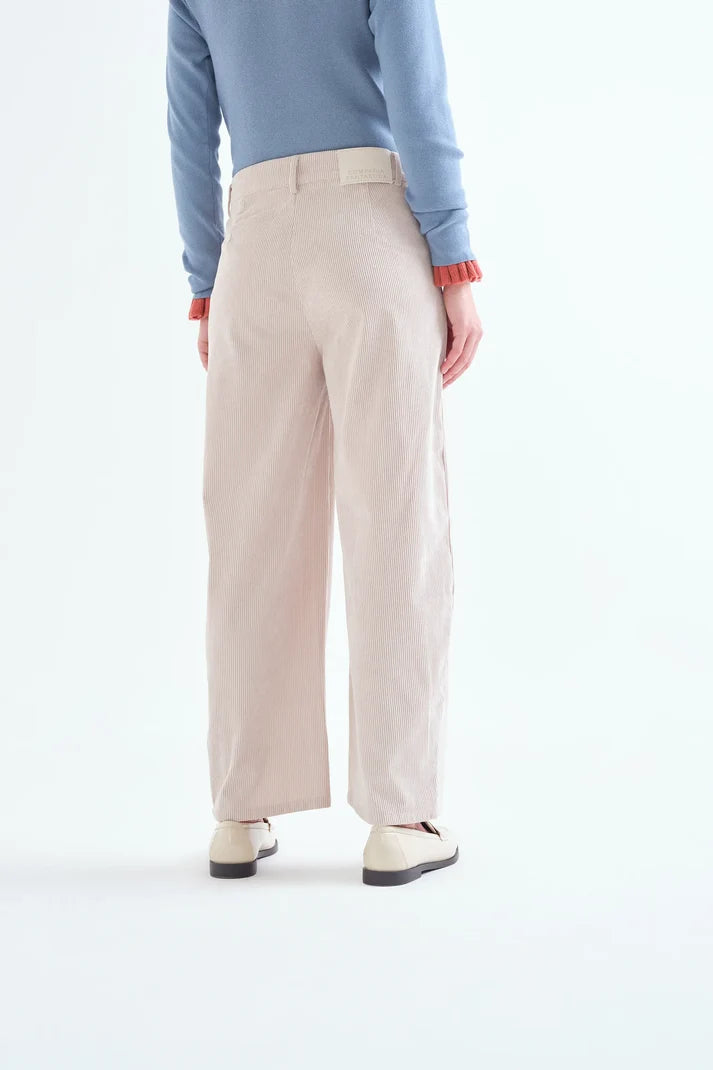 Pantaloni in velluto a coste écru