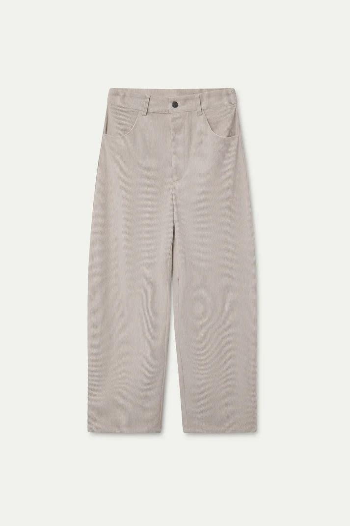 Pantaloni in velluto a coste écru