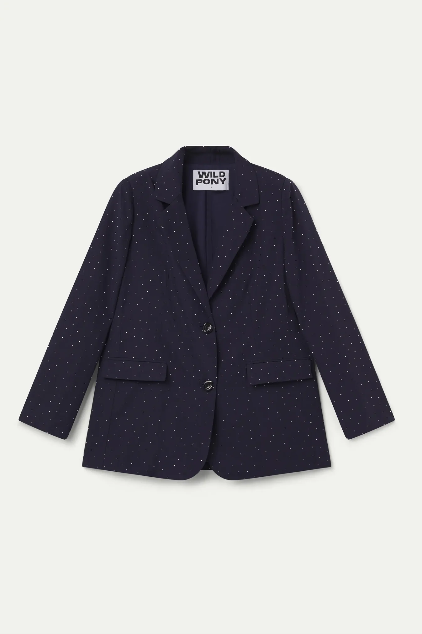 BLAZER BLU NAVY IN CREPE CON APPLICAZIONI