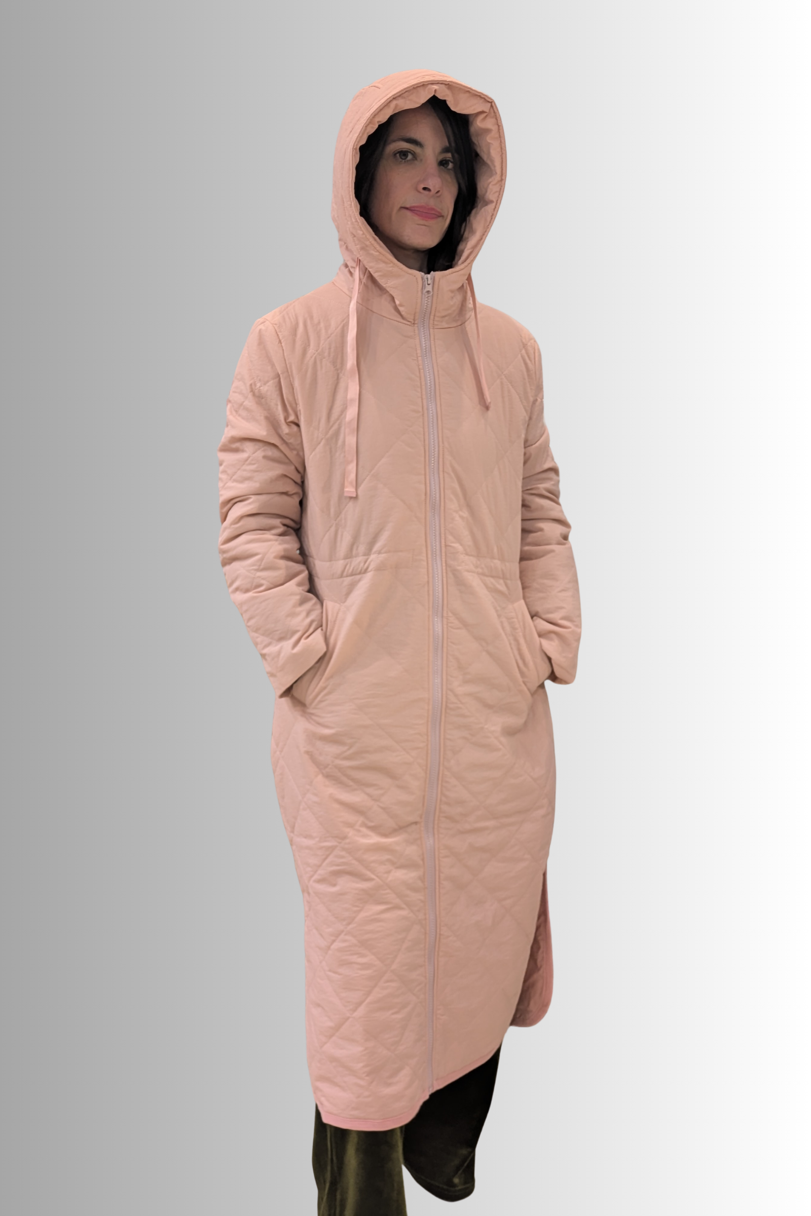Cappotto trapuntato rosa con cappuccio – Compañía Fantástica