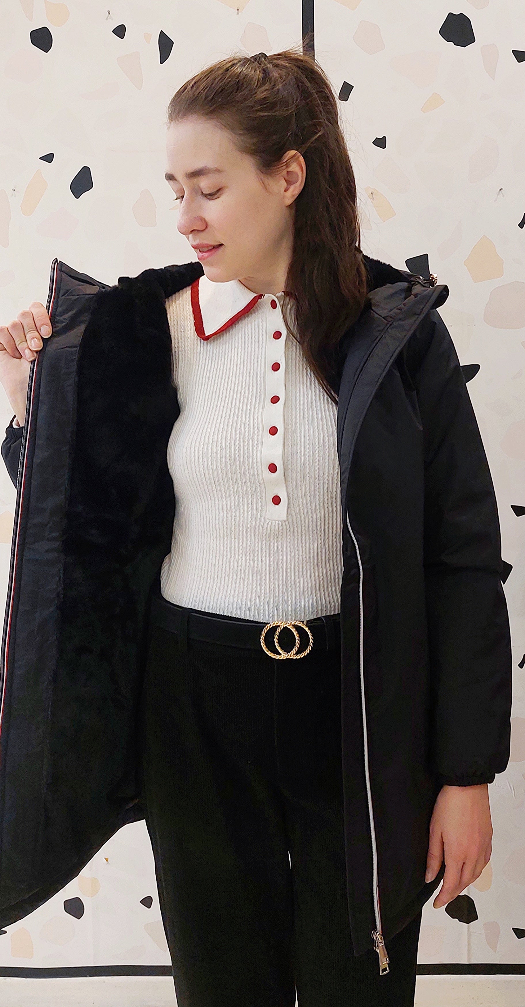 PARKA IMPERMEABILE NERO IMBOTTITO