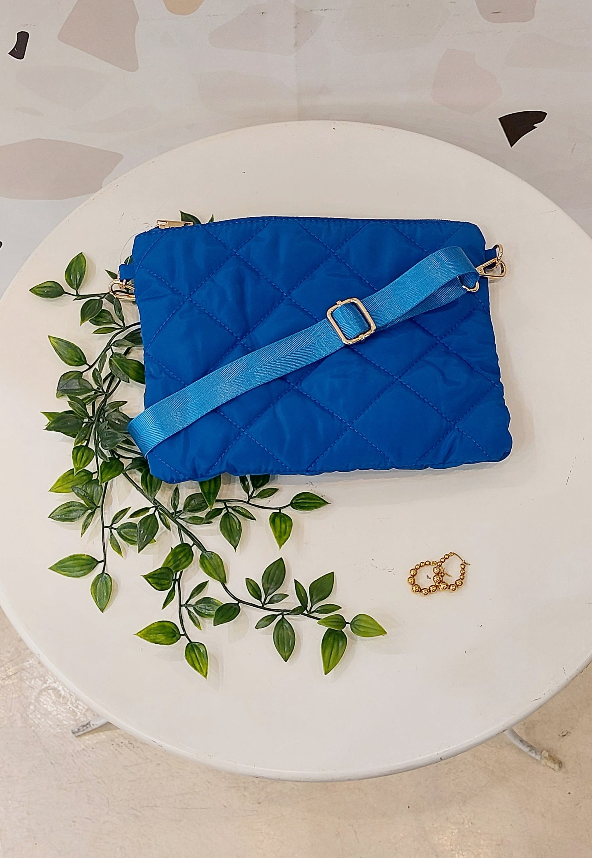 BORSA IMPERMEABILE TRAPUNTATA BLU