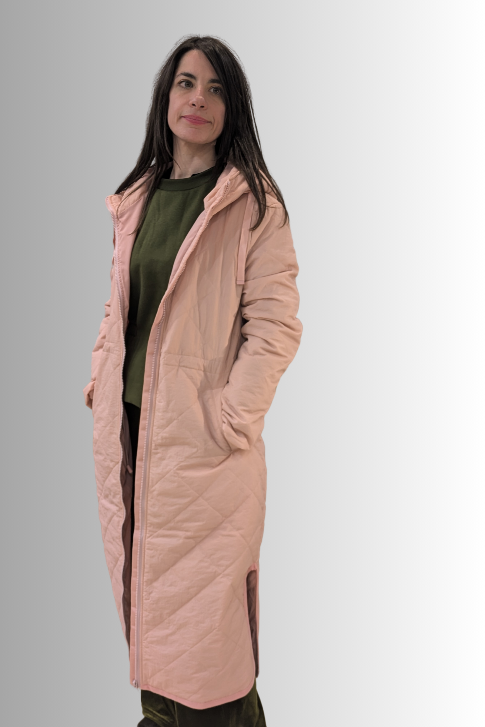 Cappotto trapuntato rosa con cappuccio – Compañía Fantástica