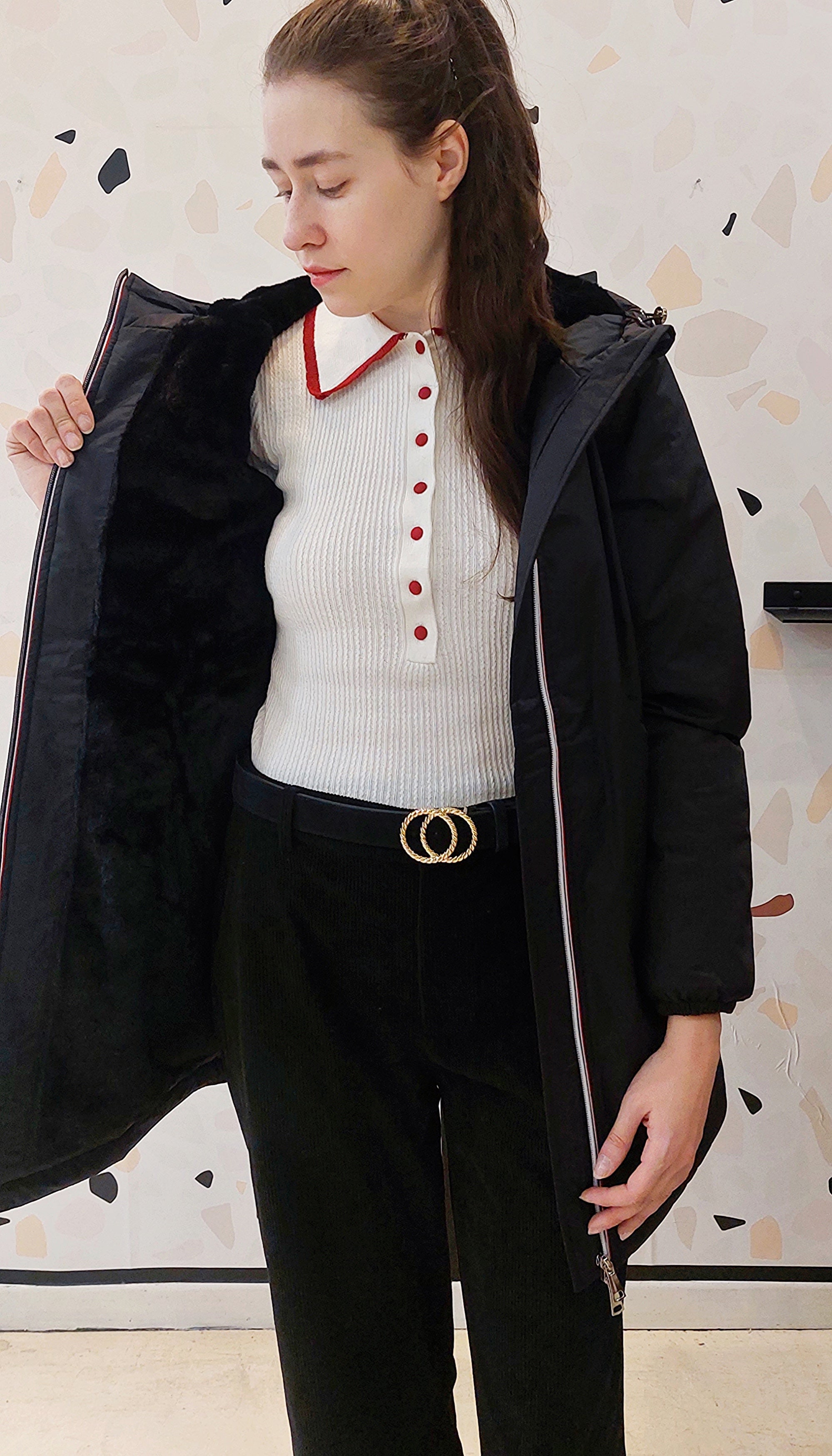 PARKA IMPERMEABILE NERO IMBOTTITO