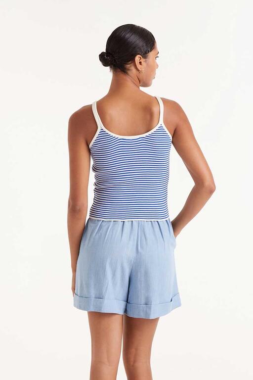 CANOTTA RIGHE BLU