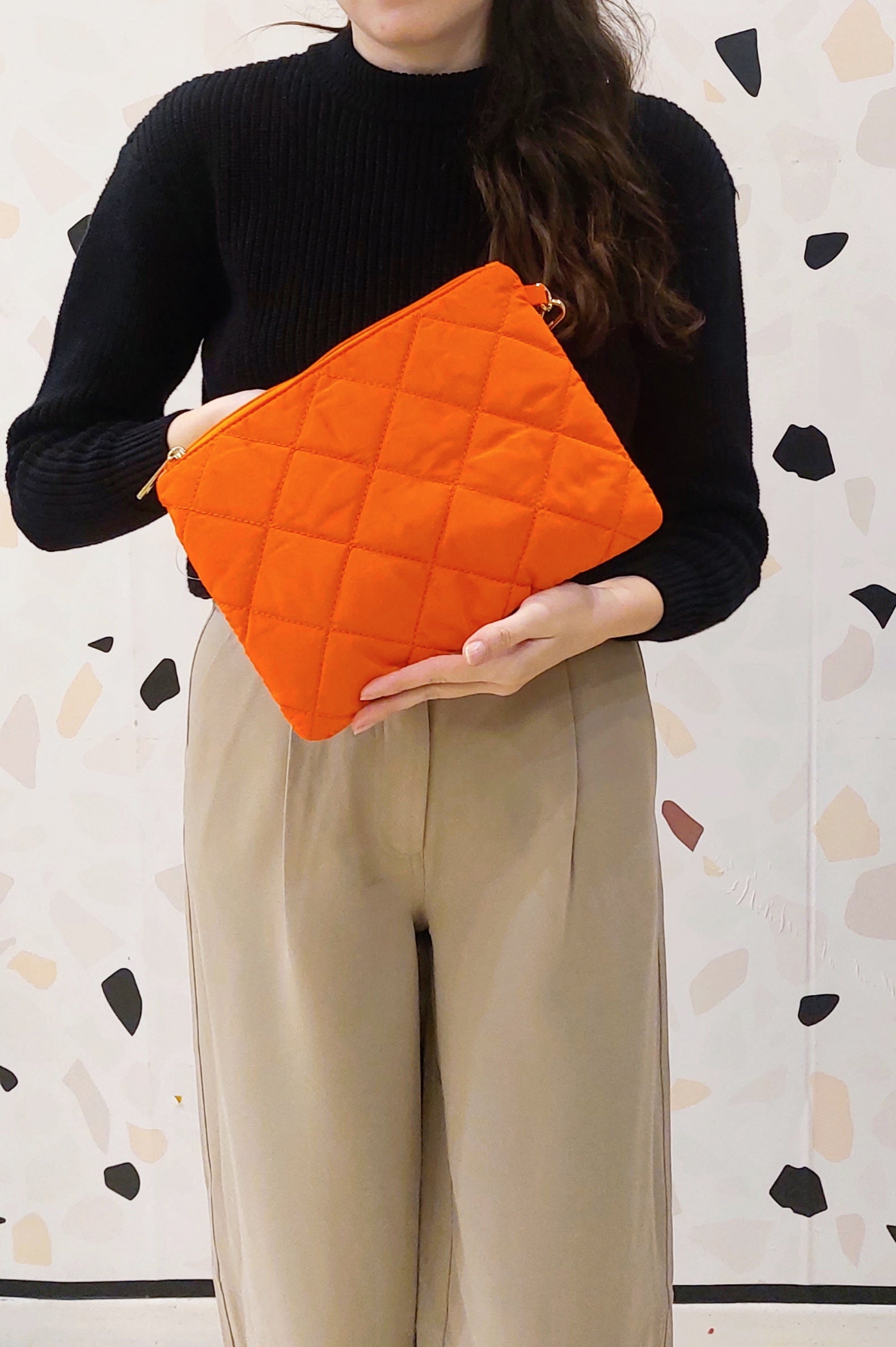 BORSA IMPERMEABILE TRAPUNTATA ARANCIONE