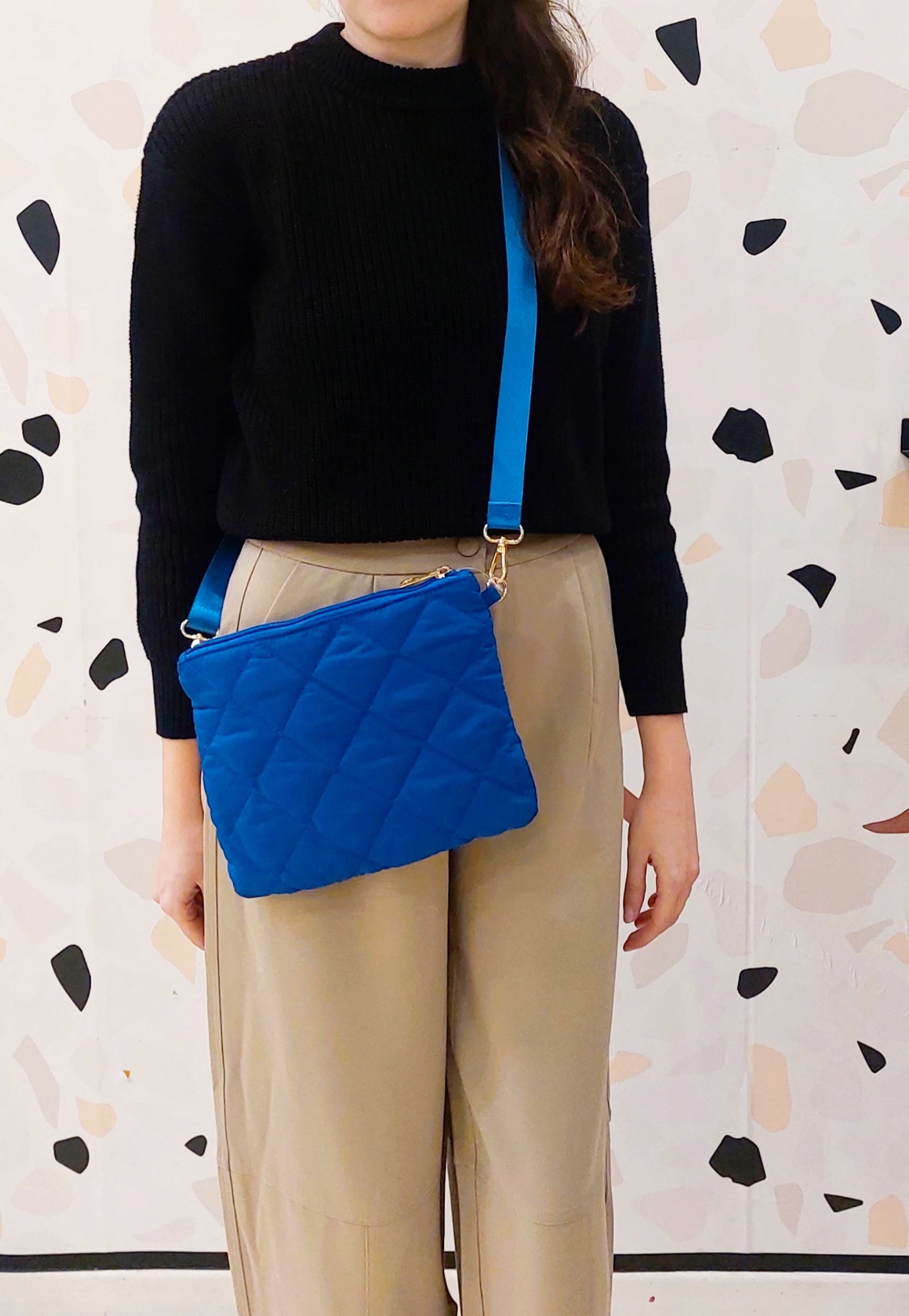 BORSA IMPERMEABILE TRAPUNTATA BLU