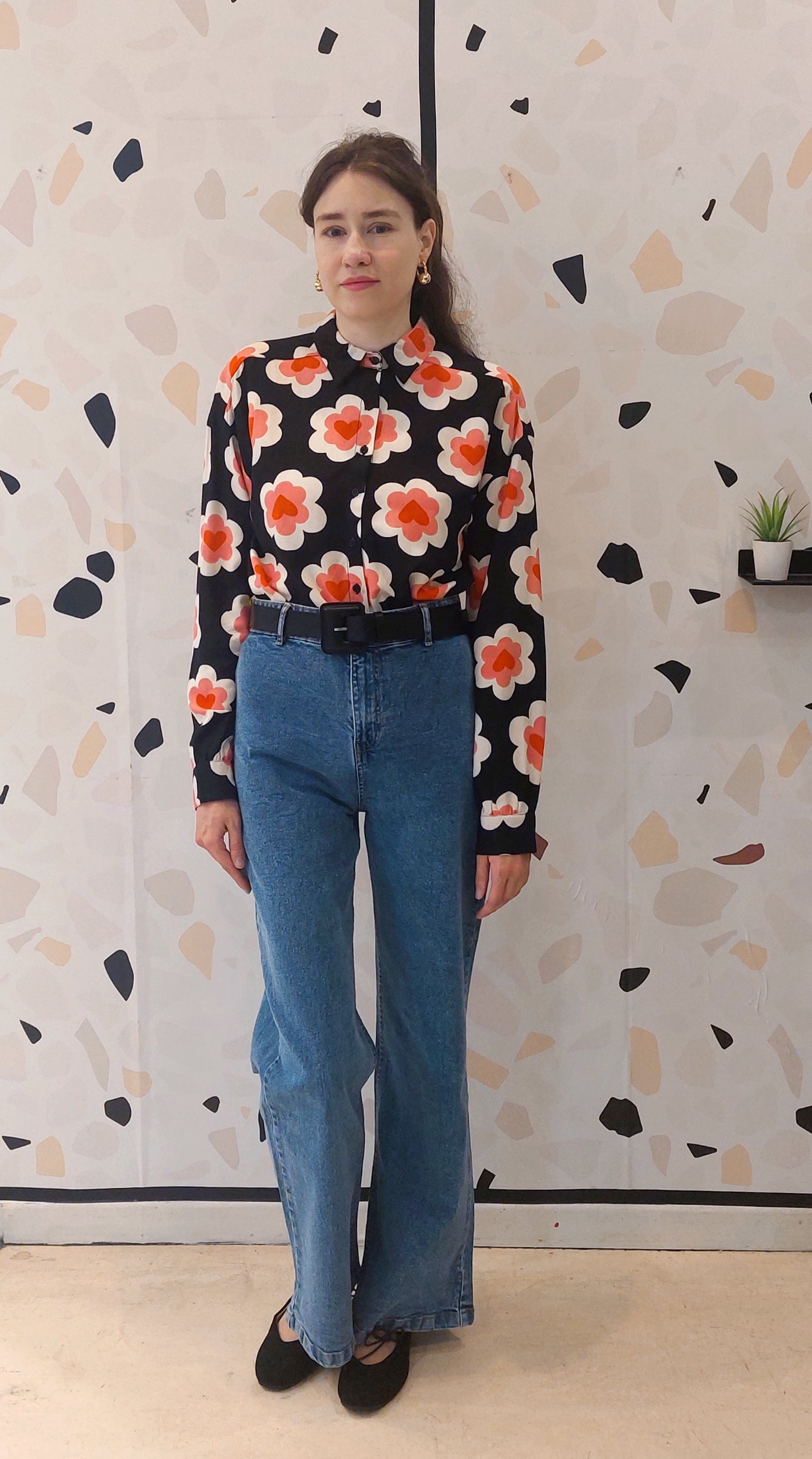 CAMICIA CON FIORI ROSA