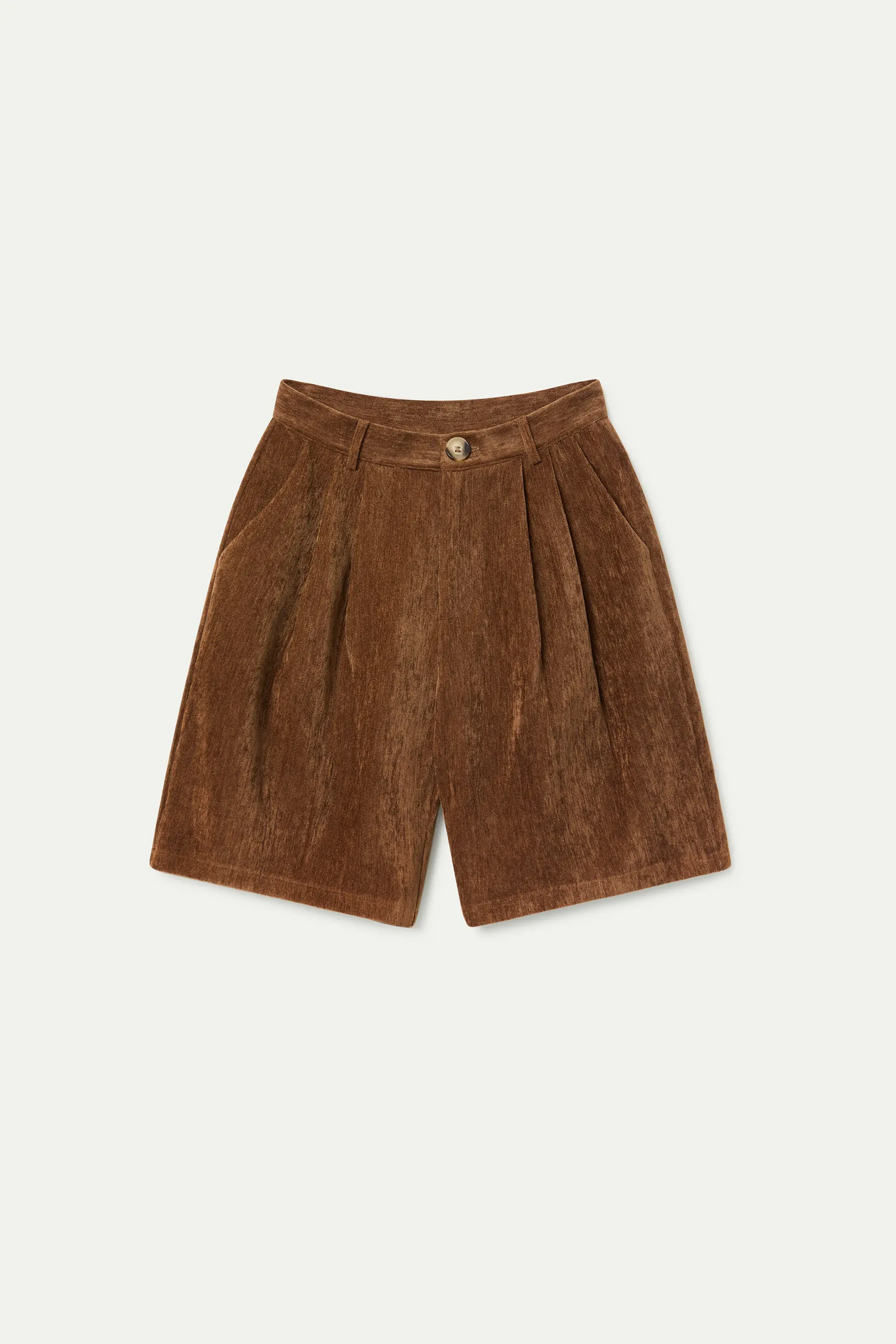 BERMUDA IN VELLUTO MARRONE