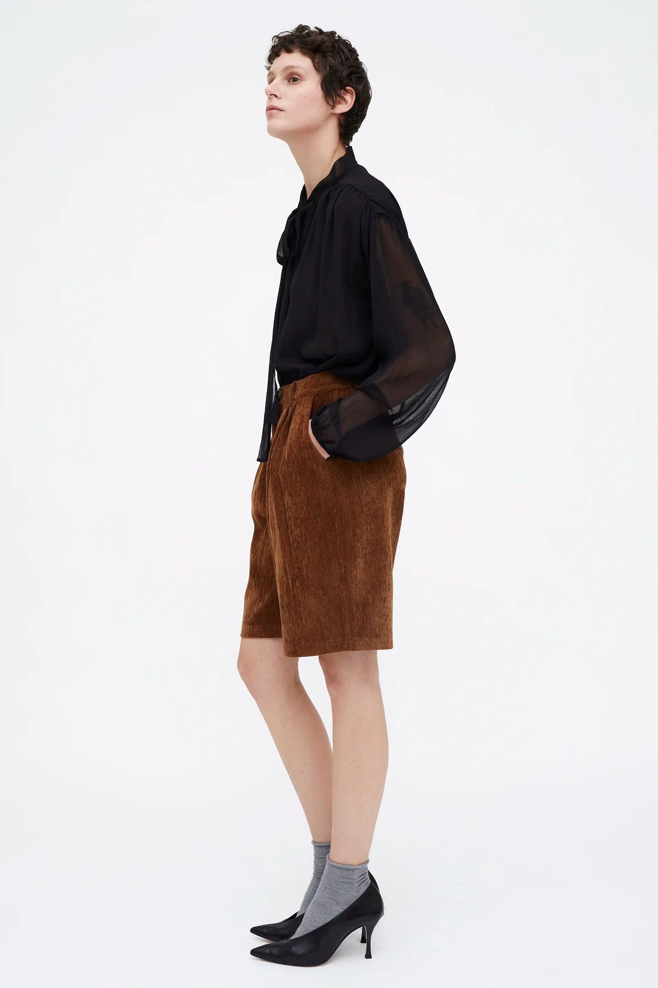 CAMICIA IN CHIFFON NERA