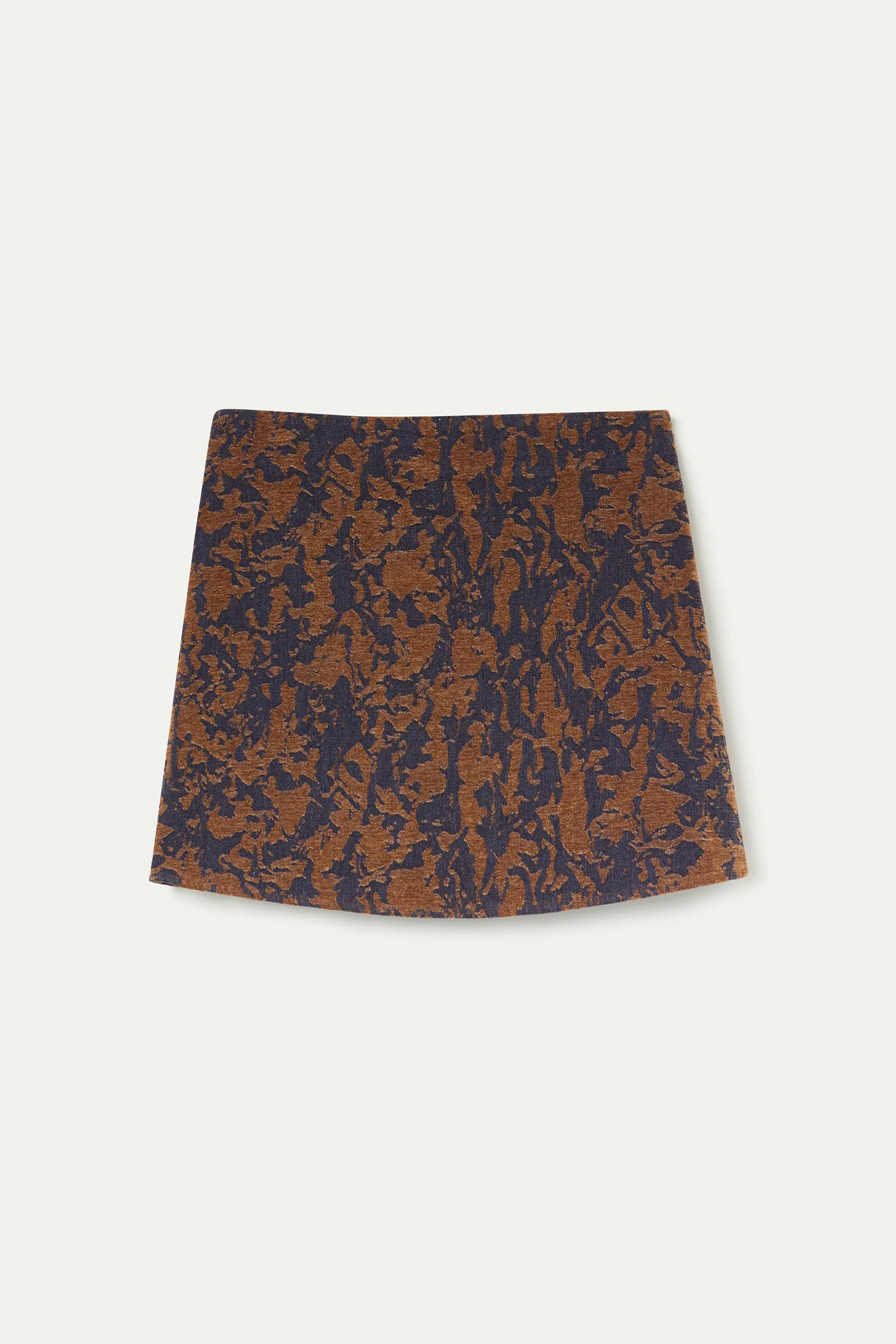 GONNA IN JACQUARD BLU NAVY E MARRONE