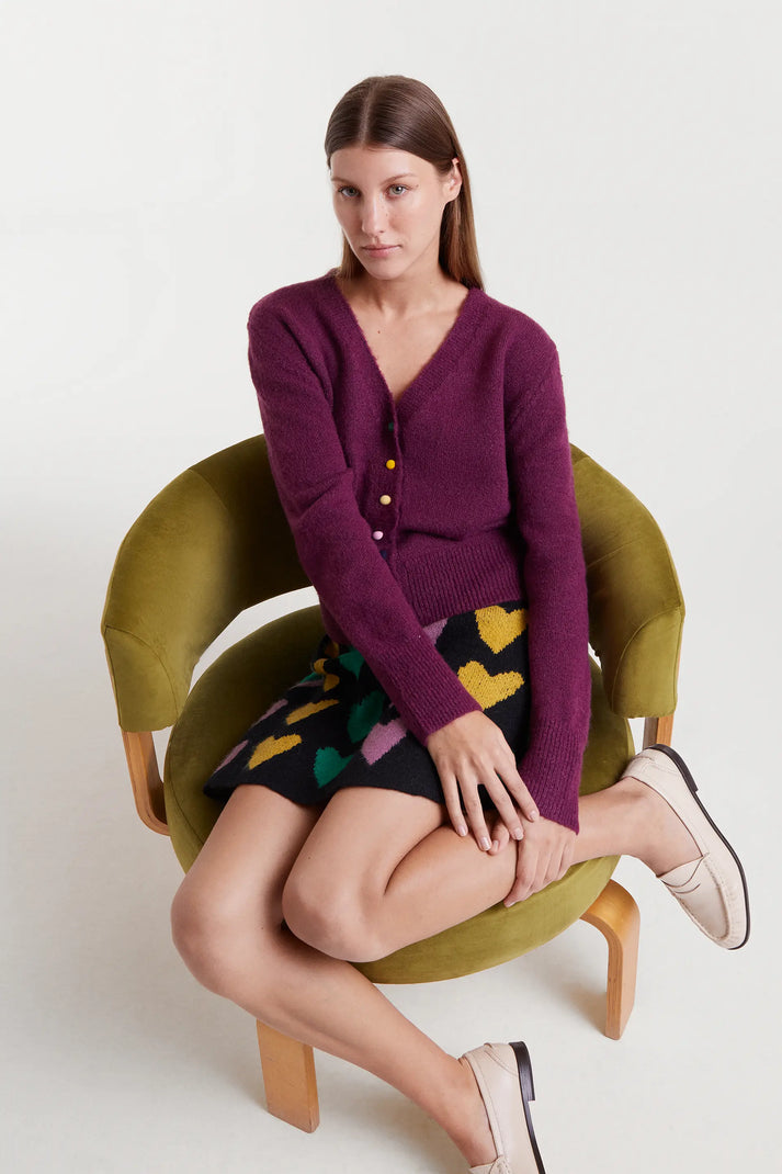 CARDIGAN BORDEAUX