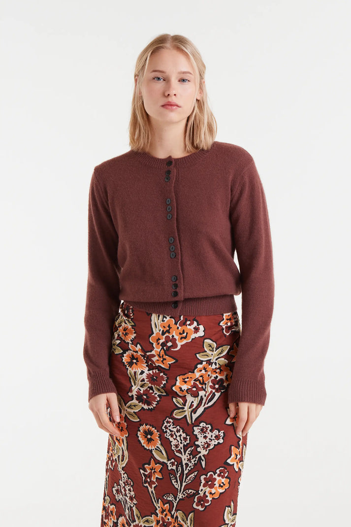 CARDIGAN MARRONE