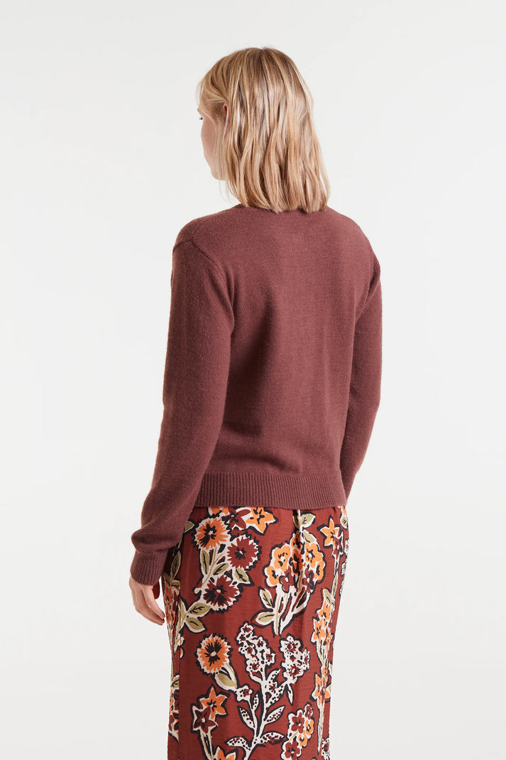 CARDIGAN MARRONE