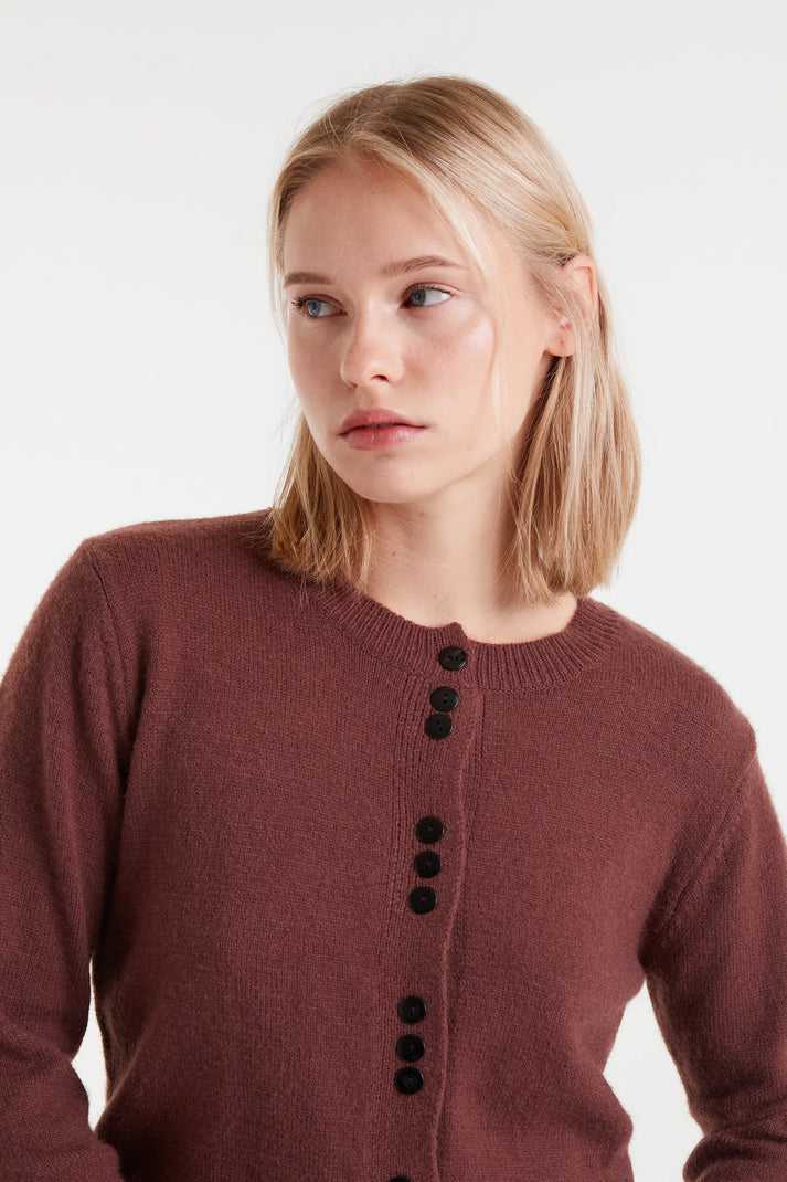 CARDIGAN MARRONE