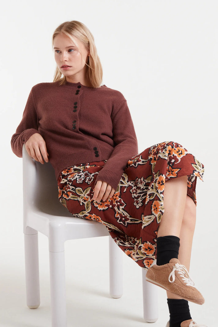 CARDIGAN MARRONE