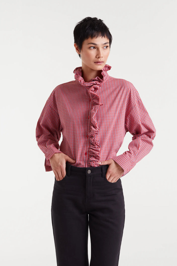 CAMICIA A QUADRETTI CON BALZA