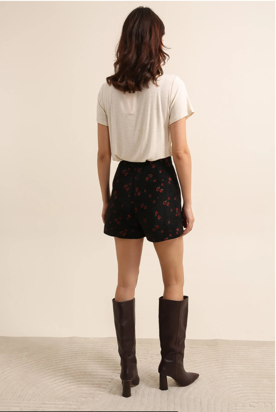 SHORTS CON FIORI ROSSI