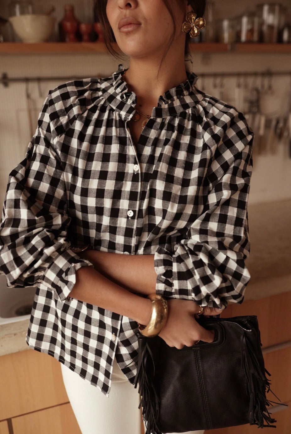 CAMICIA VICHY BIANCO E NERO