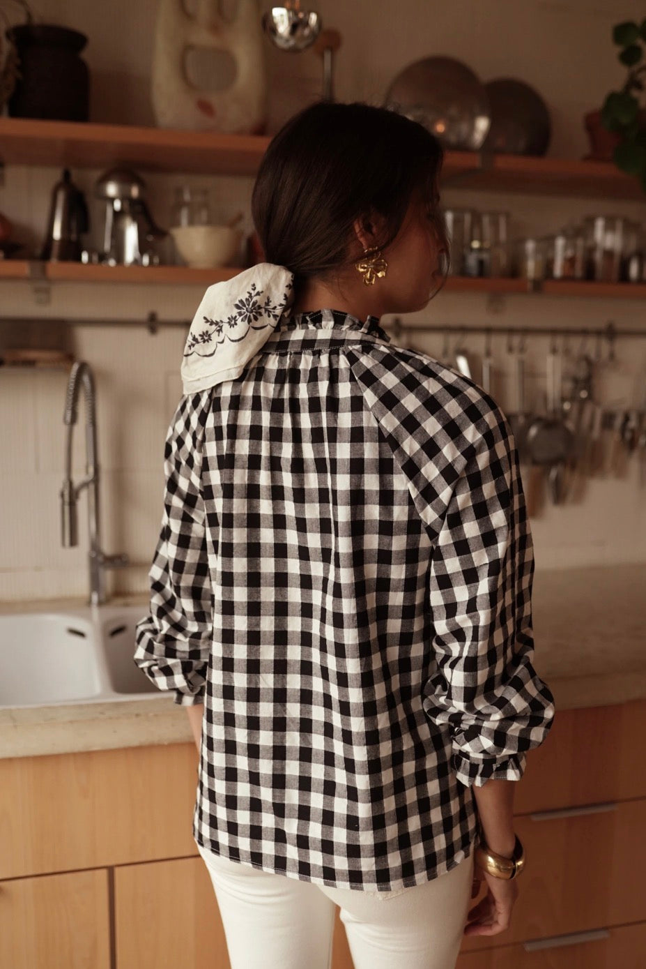 CAMICIA VICHY BIANCO E NERO