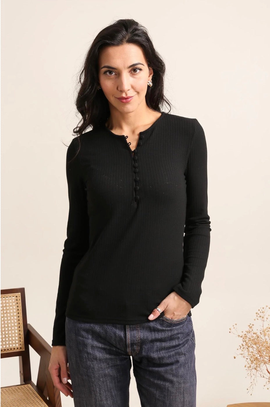 MAGLIA BLU NAVY CON BOTTONI