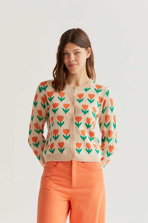 CARDIGAN CON TULIPANI