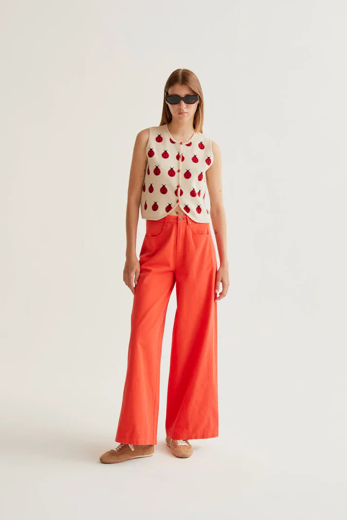 TOP IN MAGLIA CON COCCINELLE