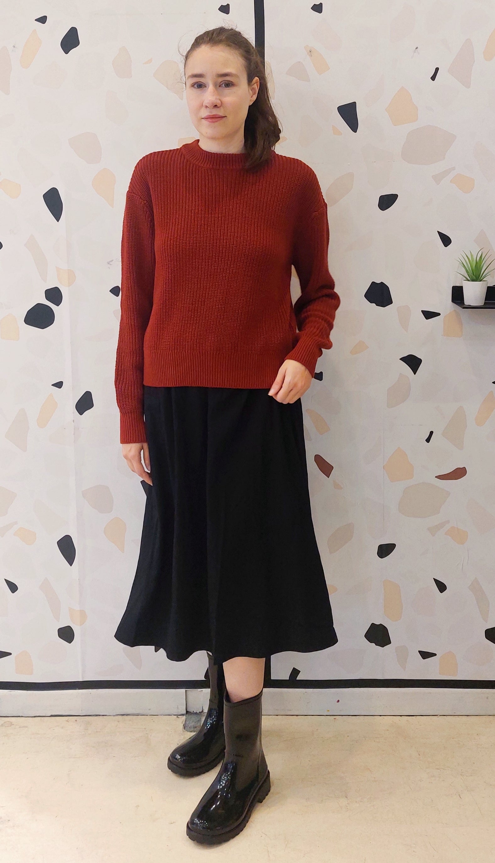MAGLIONE BORDEAUX IN COTONE BIOLOGICO