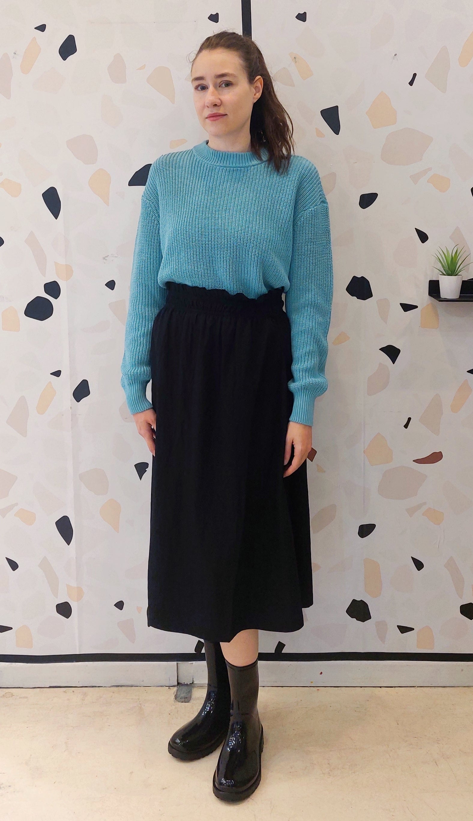 MAGLIONE VERDE ACQUA IN COTONE BIOLOGICO