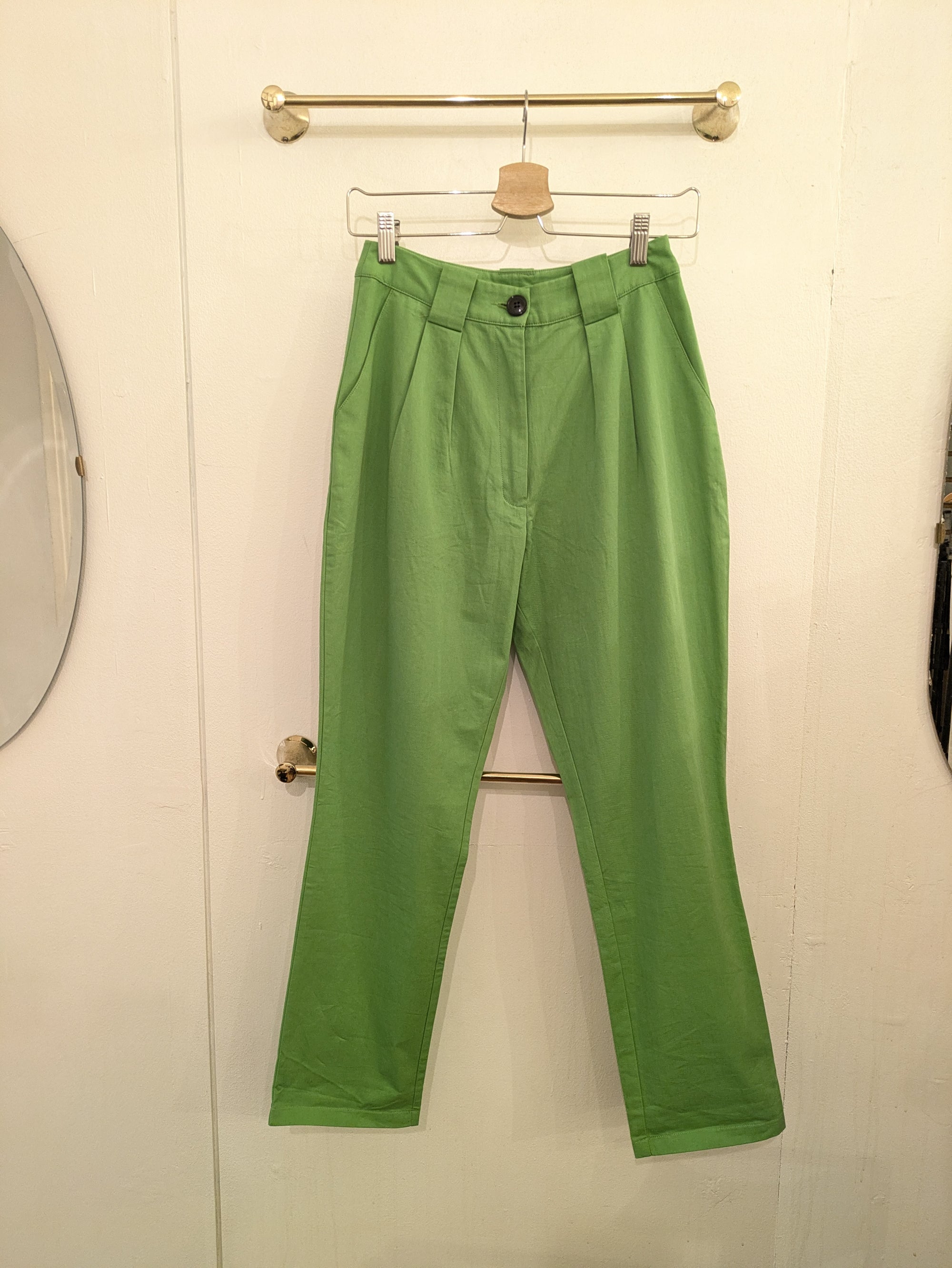 PANTALONI VERDI VITA ALTA