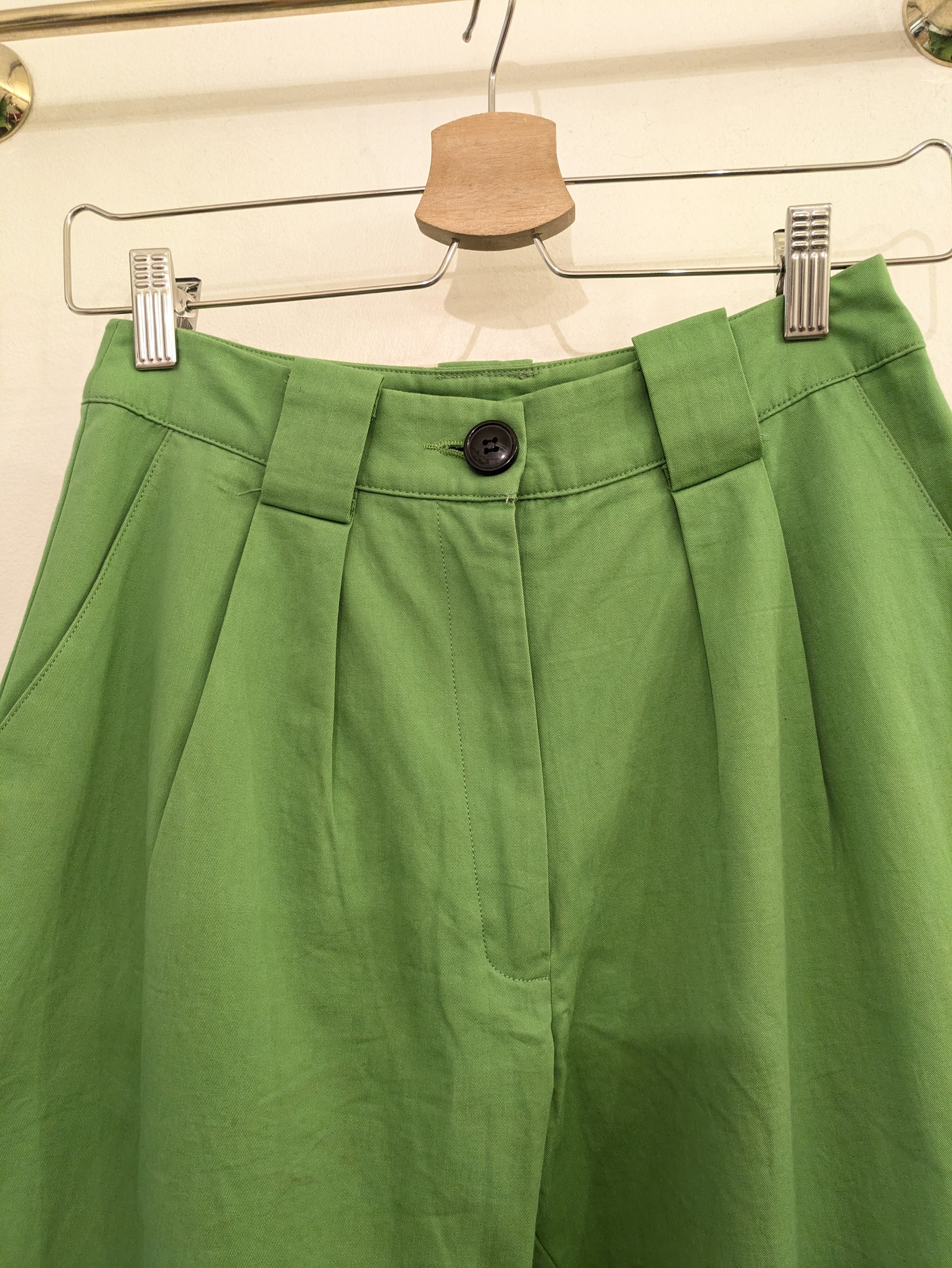 PANTALONI VERDI VITA ALTA